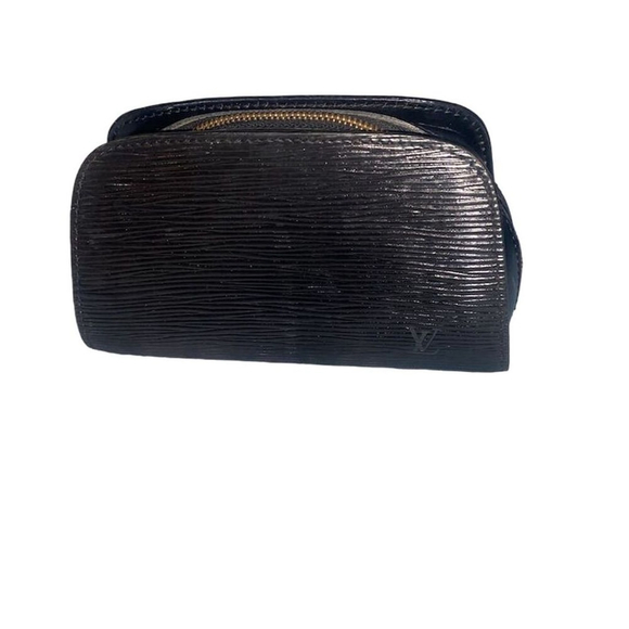 Louis Vuitton Black Epi Leather Dauphine Cosmetic Pouch Clutch Small - Picture 1 of 10